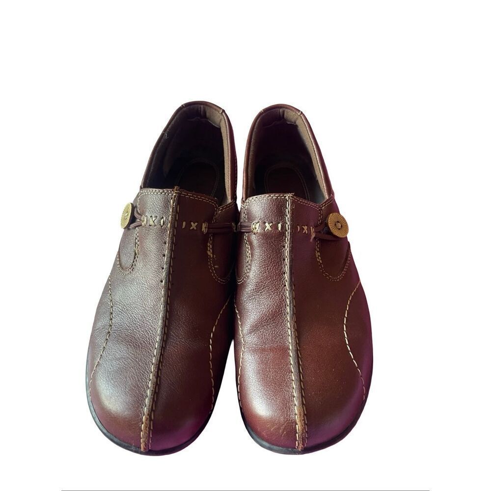 Clarks Womens Brown Leather Un.Loop Slip-On Loafer Comfort Shoes Size 10M